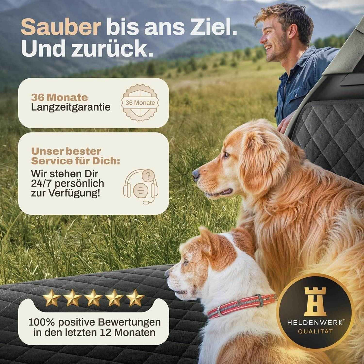 Schwarze Auto-Haustiermatte – Der perfekte Kofferraum-Schutz für Hunde