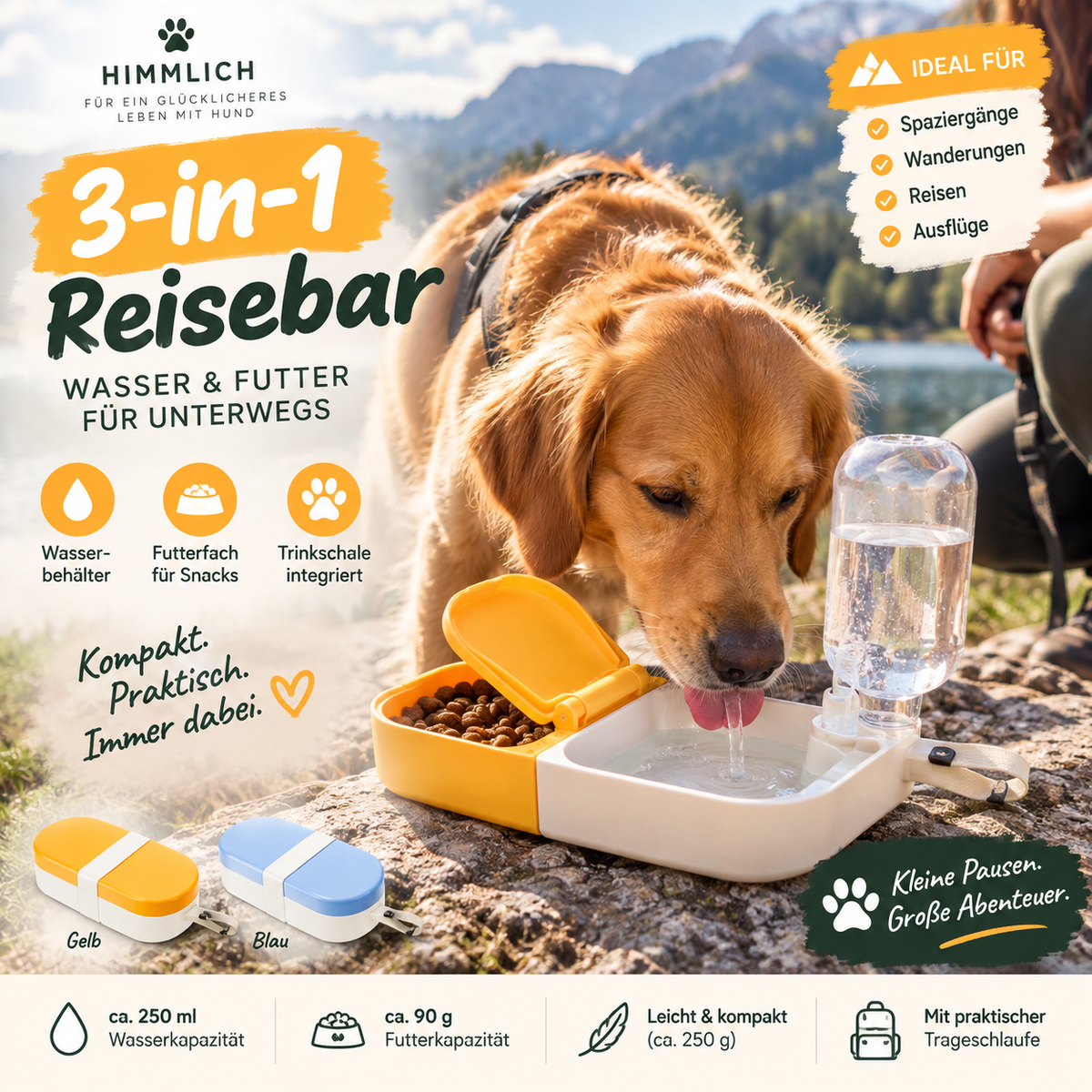 HIMMLICH 3-in-1 Reisebar für Hunde