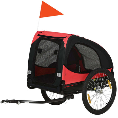 Hundeanhänger, Klappbarer Fahrradanhänger Für Hunde, Wasserbeständig, Oxfordstoff, Metall, 140 X 71 X 83 Cm, Rot - HIMMLICH.DEHundeanhänger